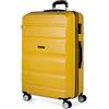 ITACA - Valigia 23Kg da stiva capiente Valigia rigida XL con ruote silenziose Trolley Grande Rigido leggero ideale per viaggi lunghi con Lucchetto a combinazione, Senape