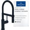 Villeroy & Boch Steel Expert Compact Window Rubinetto da cucina ad alta pressione, rubinetto da cucina con montaggio antitermo, rubinetto per lavello a risparmio acqua, altezza 147 mm, nero opaco