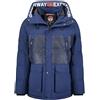 Geographical Norway Alegrou Men - Giacca Uomo Imbottita Calda Autunno-Invernale - Cappotto Caldo - Giacche Antivento A Maniche Lunghe e Tasche - Abito Ideale Per Uomini (Blu Marino L)