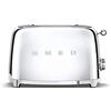 Smeg, Tostapane 2x2 TSF01SSEU, 2 Scomparti da 36mm, 6 Livelli di Doratura, Funzione Riscaldamento, Scongelamento e Bagel, Espulsione Automatica del Pane, Cassetto Raccoglibriciole, 950W, Acciaio