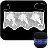 Crochet by Patty Bordo Nero ad uncinetto con delfini lavorato a filet in cotone altezza 12.5 cm per 60 cm (12BR) - Made in Italy