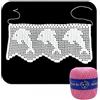 Crochet by Patty Bordo Rosa scuro ad uncinetto con delfini lavorato a filet in cotone altezza 12.5 cm per 60 cm (12BR) - Made in Italy