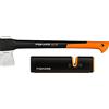 Fiskars Set Ascia, Ascia da Spacco con Fodero per la Lama e il Trasporto, 60 cm, Rivestimento Antiaderente, X17-M, 1,53 kg; Affilalama per Asce e Coltelli con Mola in Ceramica, Xsharp, 1020182
