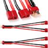 YIXISI 2 Pezzi Cavo Connettore Batteria Parallela T Plug, T Plug Cavo 1-Maschio a 2-Femmina 16AWG, Deans T Parallelo Connettore, Spina T Parallelo Cavo Connettore Batteria, per RC Lipo