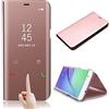 CrazyLemon per Samsung Galaxy S9 Custodia Cover, Data Time Clear View Bright Custodia in Silicone con Rivestimento Protettivo per PC + Custodia Protettiva in Pelle PU per Samsung Galaxy S9 - Oro Rosa