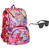 SJ Gang Zaino Scuola Estensibile, Fucsia, BIG WONDROUS, Zaino Doppio Scomparto Con Ali Sollevabili, Zaino Elementari Bambina + Occhiali da Sole