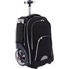 HUSPOO Zaino trolley da 45 l, ideale per bagaglio a mano con ruote, zaino con ruote combina diverse funzioni, adatto per viaggi brevi, viaggi d'affari, scuola o shopping, Nero , Zaino trolley