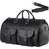 VAMELO 2024 Nuovo borsone convertibile per indumenti, borsa da viaggio per uomo e donna, borsa da viaggio da appendere 2 in 1, Pelle - Nero