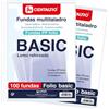 Centauro | 2 confezioni da 100 custodie multitasking | 16 trapani | formato foglio | polipropilene standard liscio | perfette per archiviare documenti di ufficio, scuola o uso domestico