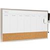U Brands lavagna magnetica cancellabile a secco/sughero calendario settimanale, 45,7 x 19,1 cm, argento telaio in alluminio Orizzontale