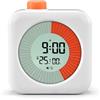 BlueSwan Timer Cucina Digitale 60 Minuti Conto alla Rovescia con Schermo LCD con Timer, Orologio e Allarme, per I bambini imparano, mangiano, giocano, Casa, Cucina, Bagno, Toilet, Scuola, (Bianco)
