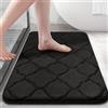 Homaxy Tappetino da bagno in memory foam, antiscivolo, morbido, assorbente, lavabile, facile da pulire, 50 x 76 cm, colore nero
