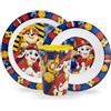 Sorrisini Set Stoviglie riutilizzabili Paw Patrol, Piatti Bambini per asilo scoula con piatto, ciotola, bicchiere, Set piatti in plastica dura adatta per microonde, Marshall