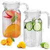 ADERTOS 2 Brocche Acqua in Plastica da 600 ML Caraffa Acqua in Plastica Infrangibile Brocca Acqua da Tavola con Tappo, Brocche in Plastica per Acqua Limonata Succhi di Latte Tè Freddo (Senza BPA)