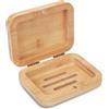 Gocokia Scatola portaoggetti per la casa, accessori portaoggetti, porta sapone in legno di bambù fatto a mano, portasapone da bagno, portasapone in bambù naturale