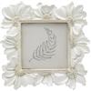 YULINK Piccola cornice vintage per foto da 10 x 10 cm, piccola cornice portafoto quadrata bianca anticata, per tavolo e parete, design floreale decorativo retrò, decorazione per la casa, stile antico