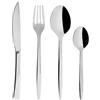 GENEVIEVE LETHU Set di posate da 16 pezzi in acciaio inox specchio gamma 53EME AVENUE con 4 coltelli da bistecca L 23 cm, 4 forchette L 21,5 cm, 4 cucchiai da tavola L 21,5 cm e 4 cucchiaini da caffè L 14,5 cm