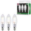 Paulmann 29133 Eco-Line Lampadina a filamento 230V LED candela E14 3x525lm 3x2,5W 3000K chiaro