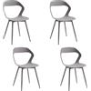 JZGORC Set di 4 Sedie da Pranzo Moderne, Sedie da Cucina, con Gambe in Metallo Sedia e Grande Design Dello Schienale Cavo, Adatto Per Soggiorno e Sala da Pranzo - Grigio + Grigio