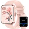 Woneligo Smartwatch Uomo Donna con Chiamate Bluetooth, Alexa Integrato, 1.8" Orologio Smartwatch con 100 Sportive/Cardiofrequenzimetro/Sonno/SpO2, Impermeabil IP68 Fitness Tracker per iOS Android Regalo, Rosa