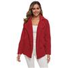 ODOKEI Donna Cappotto Cappotti Teddy Cappotto Donna Giacca Invernale Giacca di Maglione Donna Cardigan Donna Invernali Trench Capispalla Elegante Maniche Lunghe Autunno Cappotto di Peluche Rosso 5XL
