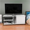 Hanah Home Supporto per TV, melammina, Nero Bianco, Taglia Unica