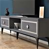 Hanah Home Supporto per TV, melammina, Argento Antracite, Taglia Unica