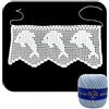 Crochet by Patty Bordo Celeste ad uncinetto con delfini lavorato a filet in cotone altezza 12.5 cm per 60 cm (12BR) - Made in Italy