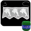 Crochet by Patty Bordo Verde ad uncinetto con delfini lavorato a filet in cotone altezza 12.5 cm per 60 cm (12BR) - Made in Italy