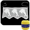 Crochet by Patty Bordo Giallo ad uncinetto con delfini lavorato a filet in cotone altezza 12.5 cm per 60 cm (12BR) - Made in Italy