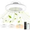 Fiqops Ventilatore da soffitto con illuminazione e telecomando 80 W, Wi-Fi Ø 55 cm, 6 velocità, dimmerabile, timer, funzionamento estivo invernale per camera da letto, soggiorno