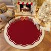 Hearda Tappeto Camera da Letto in Crystal Velvet,Elementi di Natale Tappeto Rotondo Salotto a Pelo Corto, Tappeto Cameretta Bambina Moderno, Tappeto Camera Bambini (120cm,Rosso)