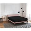 GLHOME Idee per la casa Lenzuolo sotto con Angoli Elastici Coprimaterasso 100% Puro Cotone Lenzuola Copri Materasso in Vari Colori Tinta Unita - Nero - Matrimoniale