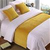 DAYDAY helper Copriletto per letto matrimoniale matrimoniale in morbido velluto, con decorazione in velluto, colore giallo, per letto matrimoniale, per camera da letto, camera da letto, 260 x 50 cm