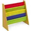 Paniate Scaffale Libreria in Legno con 5 Ripiani in Tessuto