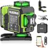 Huepar 2024 Nuova Edizione W04CG Livella Laser 4D, Livella Laser con Display LCD con Base Motore Rotante, Laser a Linea Trasversale Autolivellante a 360° - Telecomando Bluetooth, Modalità a Impulsi