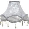 Eastlion Paralume in Stile Retrò, da Palazzo, 45 cm, Realizzato a Mano, Attacco E14/E27, Paralume Adatto per Lampade da Tavolo, da Terra e da Parete, 18x45x32cm Argento