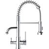 TVTIUO Rubinetti da Cucina a 3 Vie Rubinetto Cucina con Doccetta Estraibile Miscelatore Acqua Potabile in Otone con Filtro Per L'acqua Acqua Bocca Girevole a 360 °,Spray Pull-down,Cromato