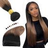 Elailite Extension Tessitura Capelli Veri Matassa #1B Nero Naturale/#30 Castano Ramato Chiaro Brazilian Bundle Virgin Human Hair Lisci Fascia Unica 100g 30cm