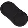 GORGECRAFT Vassoio Macina Sale e Pepe Supporto per Macinino Pepe In Legno Protezione per Tavolo Da Pranzo Spargisale Accessori per 2 Macinino Cucina Stoccaggio Domestica Artigianato Nero 16x8.1 cm