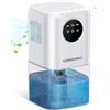 Homtronics Deumidificatore Casa 1.7L, Deumidificatore Portatile, Deumidificatore Casa Muffa, Autospegnimento, Silenzioso Deumidificatori con Luce Ambientale a 7 Colori per Camera, Bagno (Bianco)