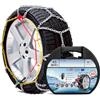 EGLEMTEK Catene Da Neve In Metallo 9 mm Omologate TUV e GS Onorm Montaggio Rapido Per Auto Macchina Furgone SUV Con Tensionatore Autobloccante (Misura 45)