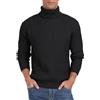 QIXING Maglione da uomo girocollo a maglia a trecce da uomo UK manica lunga casual Twist fantasia pullover maglione, Nero , M