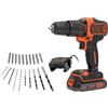 BLACK & DECKER Trapano avvitatore a percussione 18 V con valigetta e accessori Black & Decker