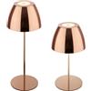 BRILONER - Lampada da tavolo a LED senza fili IP44 con touch, dimmerabile, lampada a LED, lampada da tavolo ricaricabile, lampada da comodino, esterno, 13,5x36 cm (DxH), color rame