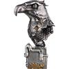 Casablanca modernes Design GILDE 37046 - Scultura Steampunk con aquila in resina argentata, altezza 27 cm