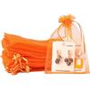 POPOYU 100 Pezzi Sacchetti Organza,7 * 9cm Arancione Sacchetti Organza Regalo,Borse Organza con Coulisse,Sacchetti Confetti per Bomboniere,Matrimonio,Caramella,Gioielli