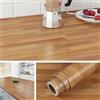 Livelynine Pellicola Adesiva per Mobili Legno Cucina Top 90CMx500CM Lavabile Paraschizzi Cucina Adesivo Strisce di Legno Carta Adesiva Mobili legni Tavolo Rotolo Adesivo per mobile Effetto legni