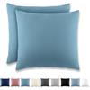 REDKEY Coppia di Federe 40 x 40 cm, Set di 2 Tessuti per Cuscino Letto, con Cerniera Nascosta, 100% Microfibra è morbida e traspirante， Aqua Blue
