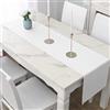 LivinEase Runner da tavolo 42 x 240 cm - Runner da tavolo Bianco in misto cotone da 250 g/m² - Runner Ideale per la tavola di Natale da 6 a 8 posti - runner tavola moderno (Bianco)
